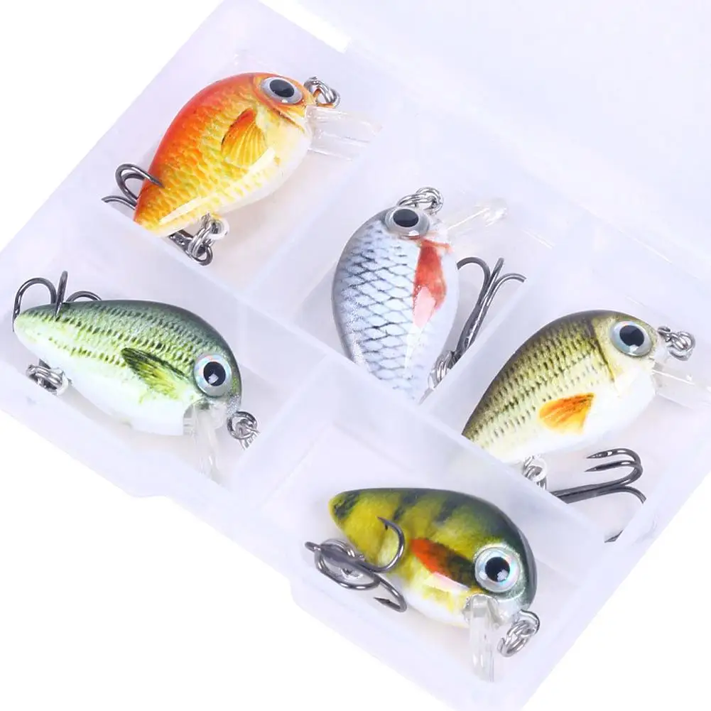 Mini señuelo de Pesca Artificial, 5 piezas, Crankbaits, Wobblers, Manivela para Pesca de lubina, Swimbait, Y5R8