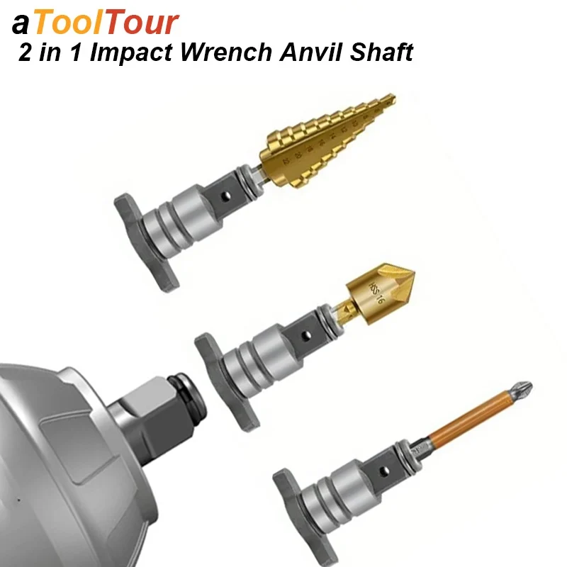 

Электрический ударный гайковерт 2 в 1, адаптер наковальни, драйвер, преобразователь, вал, прямоугольное гнездо 1/2 на шестигранную часть электроинструмента 1/4