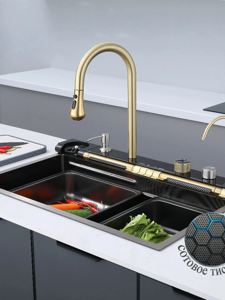 

Fly Rain Waterfall Sink 304 Stainless Steel Single Basin Home Thickened Dishwasher Left Side Vegetable Sink