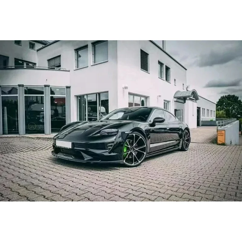 Suitable for Glossy/Matt FORPorsche Taycan TechArt-Style Body Kit Dry Carbon Fiber Front Lip, Rear Diffuser, Side Skirt, Spoiler