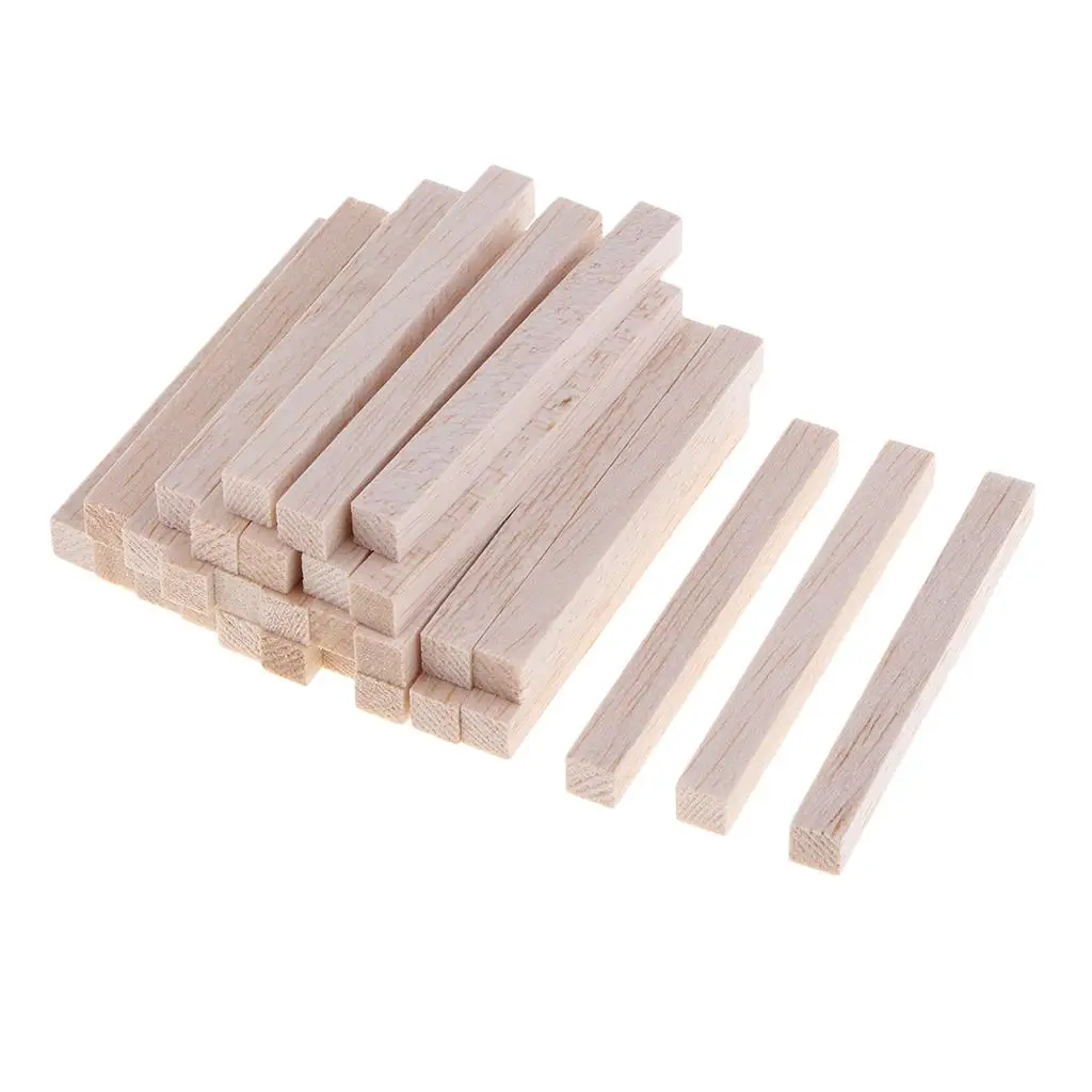 Wood Hobby Modeling Stick Unfinished Balsa Dowel Rod Versatile Wooden Block for Creative Stacking and Home Craft Projects