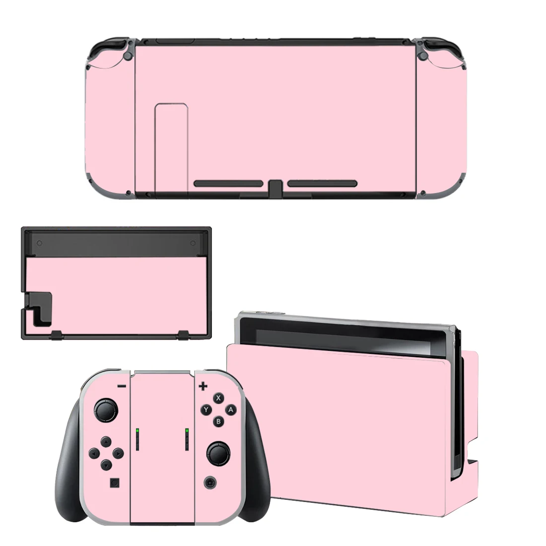 Czysty różowy fioletowy kolor Vinyl Screen pokrowiec ochronny ze skóry naklejka na konsolę Nintendo Switch NS + kontroler + stojak uchwyt Dock skórki — zdjęcie 2
