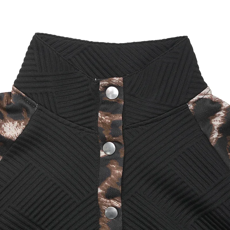 Sweatshirts Women Tops Leopard Print Full Sleeve Hoodies Zipper Top Turn Down Collar Y2k Streetwear Casual Elegant Splice Work