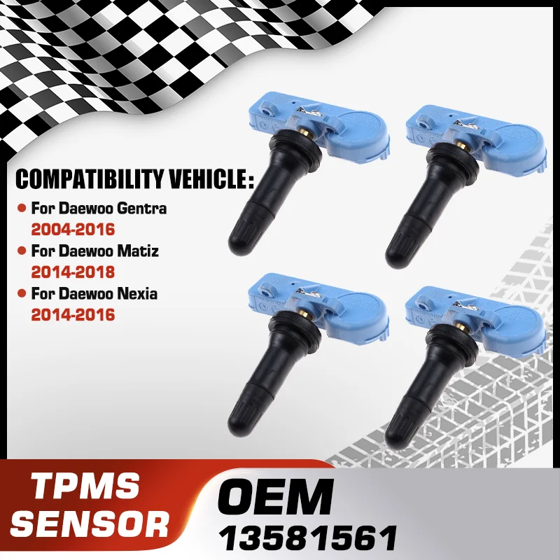 

Car Tire Pressure Sensor TPMS For Daewoo Gentra 2004-2016 Daewoo Matiz 2014-2018 Daewoo Nexia 2014-2016 13581561 13581562 433MHz