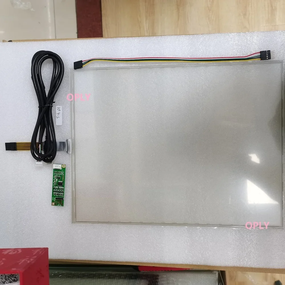 

4 Wire 15 inch 15" Resistive Touch panel TP sensor screen monitor glass 303*227 MM digitizer for industrial control equipment