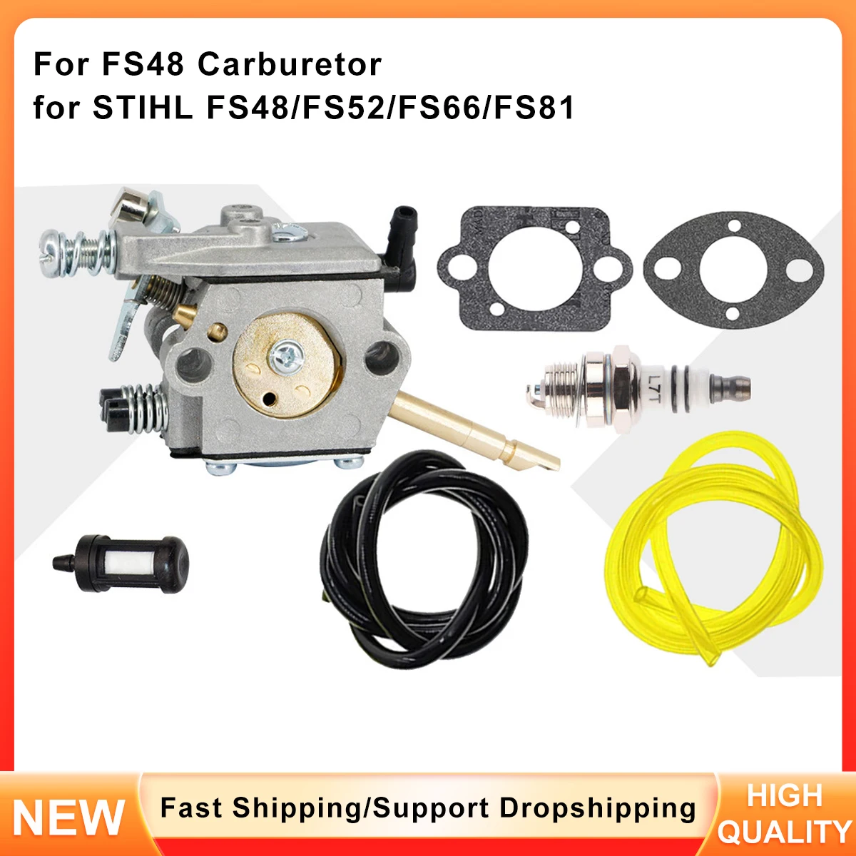 

Carburetor Kit 4132-120-0600 for Stihl FS48 FS52 FS66 FS81 FS106, Replaces WT-45A