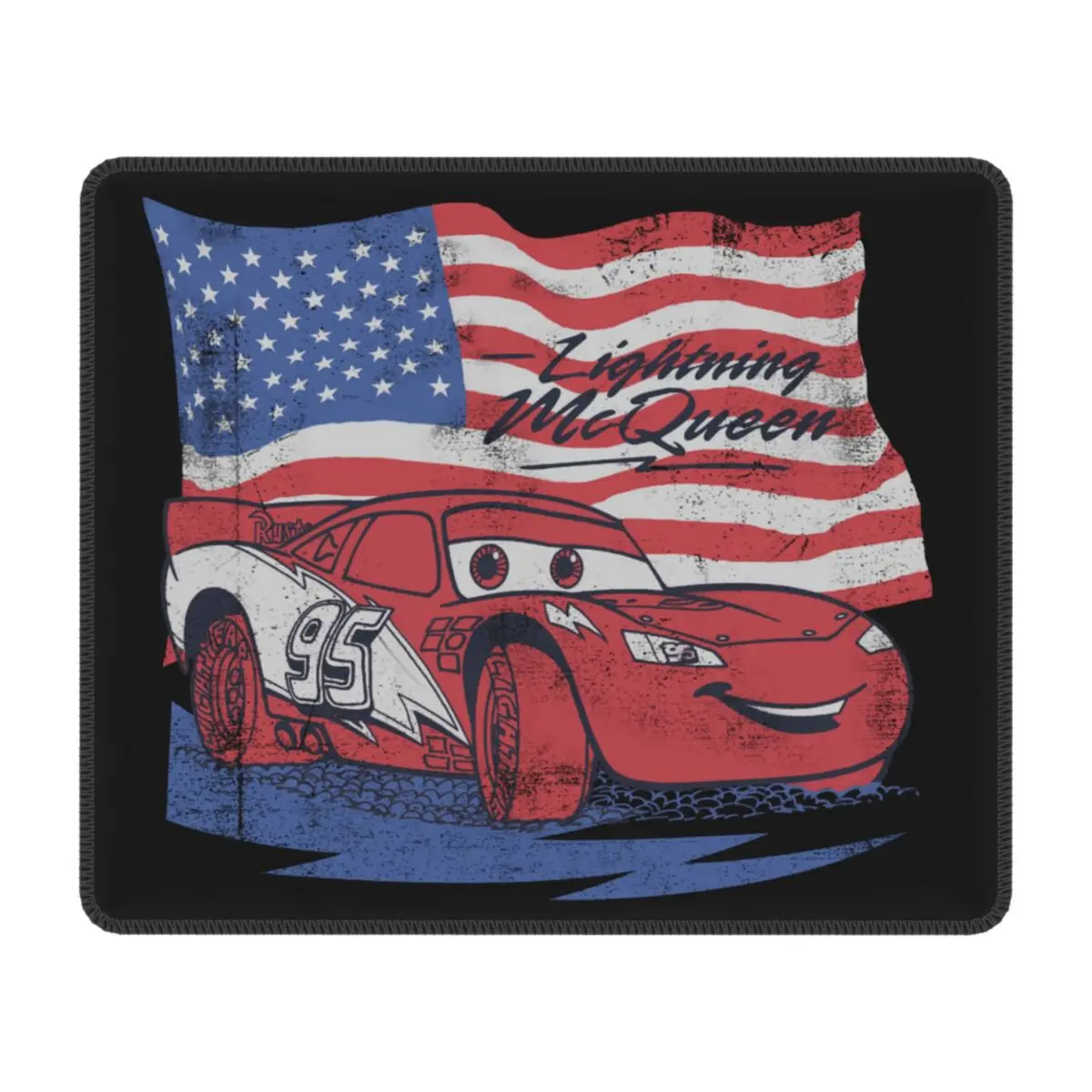 Custom Gamer Mouse Pad Anti-Slip Rubber Base Lightning McQueen American Flag Mousepad Office Computer Mat