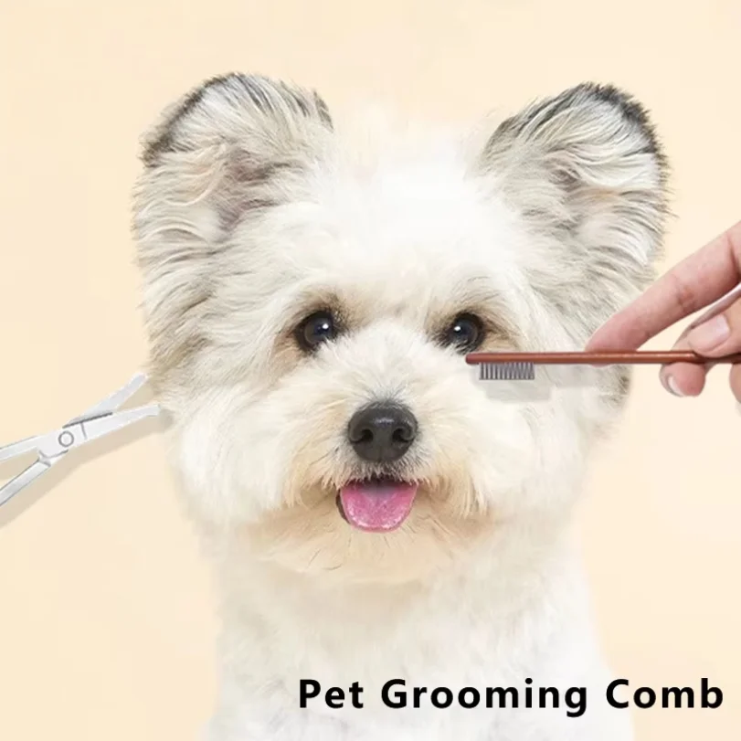 

Pet Woodiness Facial Cleaning Comb Removes Tear Stains Eye-poop Comb Dog Hair Repair Scissors Cat Hair Comb Pet Clean Supplies