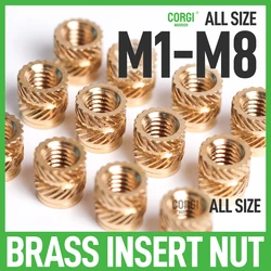 100/10 Threaded Inserts Heat Set Insert Pcs M1 M1.2 M1.4 M2 M2.5 M3 M4 M5 M6 M8 Metric Knurled Nuts Brass Inserts for Plastic