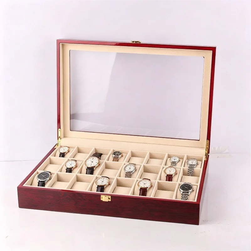Wooden Watch Box Luxury Retro Watch Boxes Large Capacity Portable Watches Case Men Women Watches Jewelry Storage Display Cases