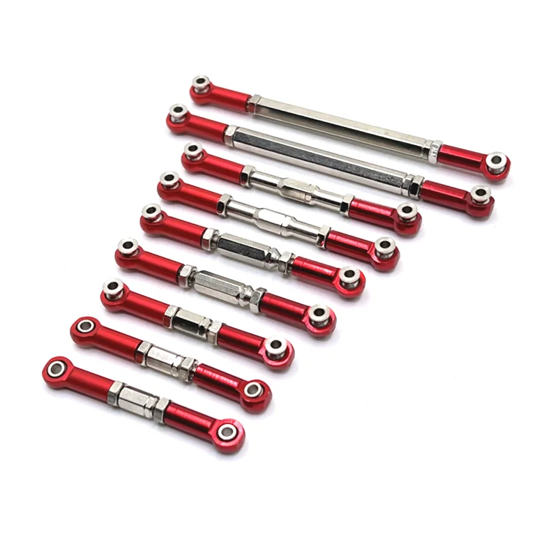 

9Pcs Metal Upgrade Pull Rod Steering Rod Set RC Car Parts Fit For WLtoys 1/12 12429 Remote Control Car Accessories
