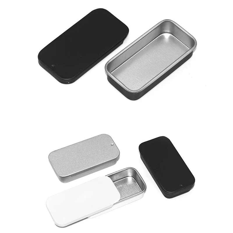 Tinplate Box Slide Lid Push Pull Box Drawer Balm Box Pet Food Portable Box Mini Aromatherapy Jar Candy Small Iron Box Box