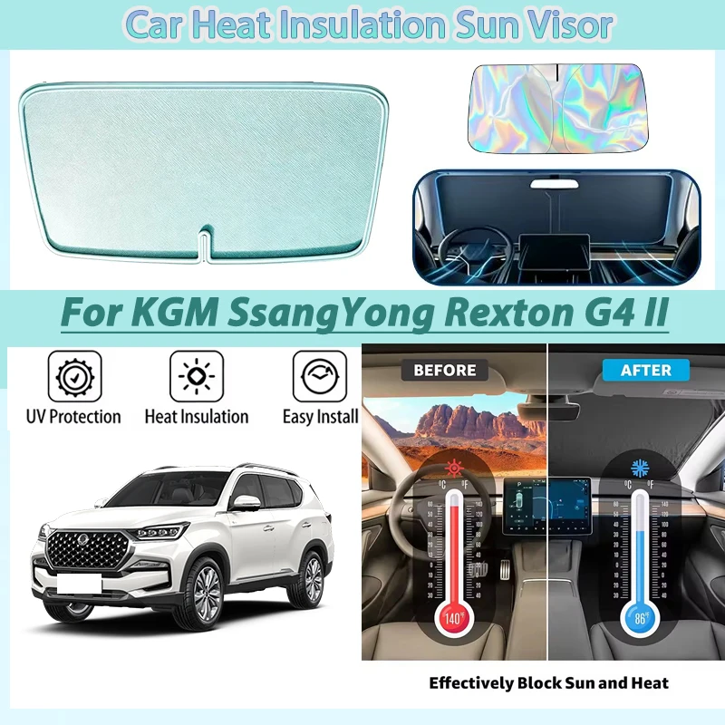 

Front Window Visor For KGM SsangYong Rexton G4 II 2018 - 2026 Accessorie Sun Shades Heat Insulation Sunshade Protection UV Parts