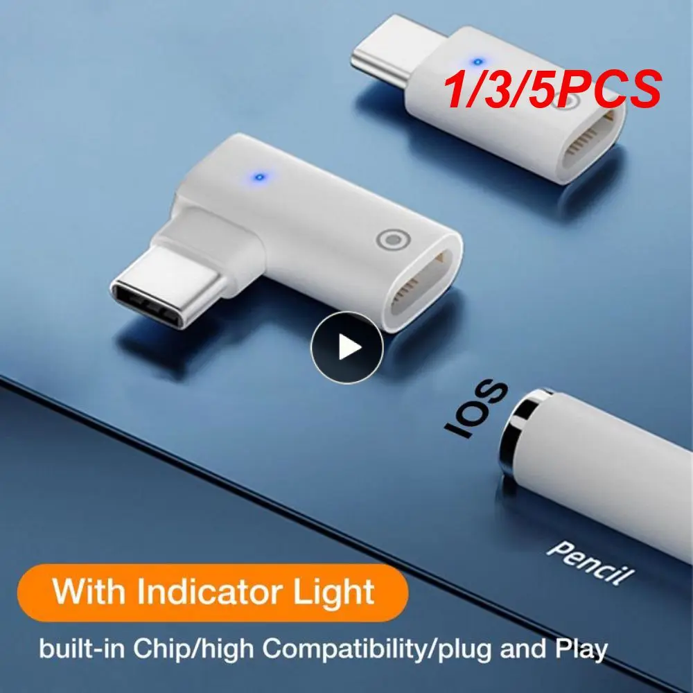 1/3/5PCS Straight Head With Indicator Light Universal Practical Charging Conversion Head Mobile Phone Accessories Easy To Use