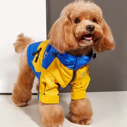 New Pet Dog Waterproof Jacket Hooded Dogs Cats Raincoat Dog Sport Hoodies Pet Fashion Coat Winter Warm Clothes