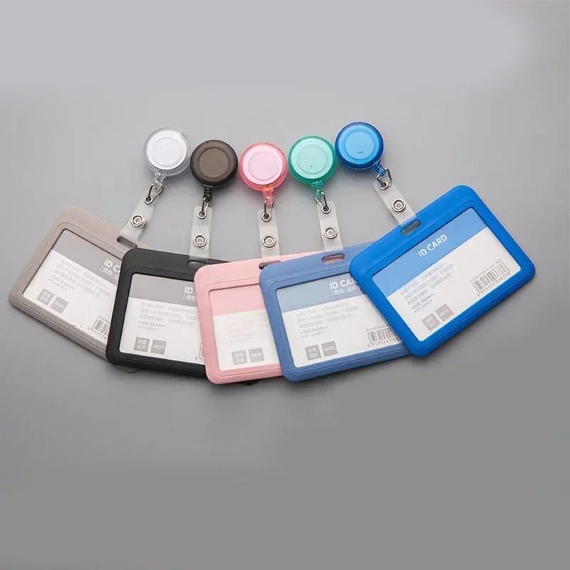 Work Cards Card Cover Case Nurse Doctor Business Supplies Plastic Card Holder Retractable Badge Reels IC/ID Card Holder Clip