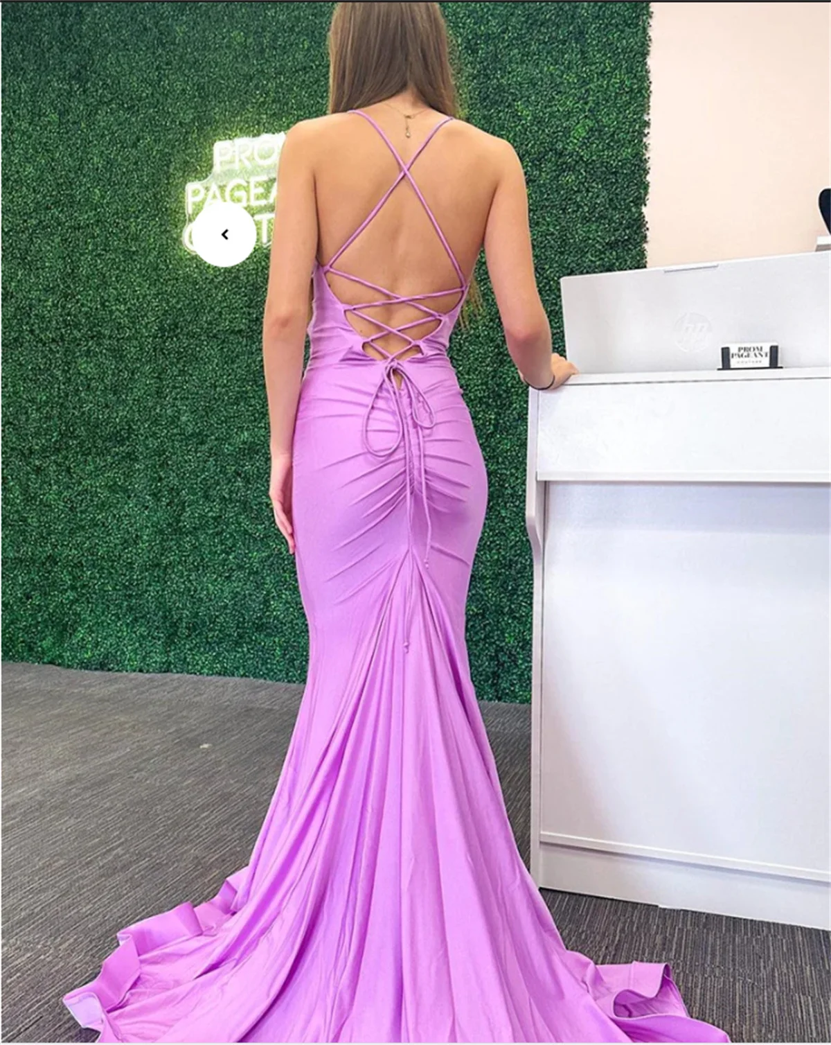 Purple Suspender Mermaid Dress Sexy Sleeveless Back Tie Evening Dress Open Back Satin Special Party Occasion 2024 Custom