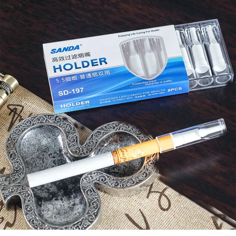 Disposable 5.5/6.5/8MM Tobacco Cigarette Filter Smoking Reduce Tar Filtration Cleaning Holder Converter SANDA Smoking Accessory