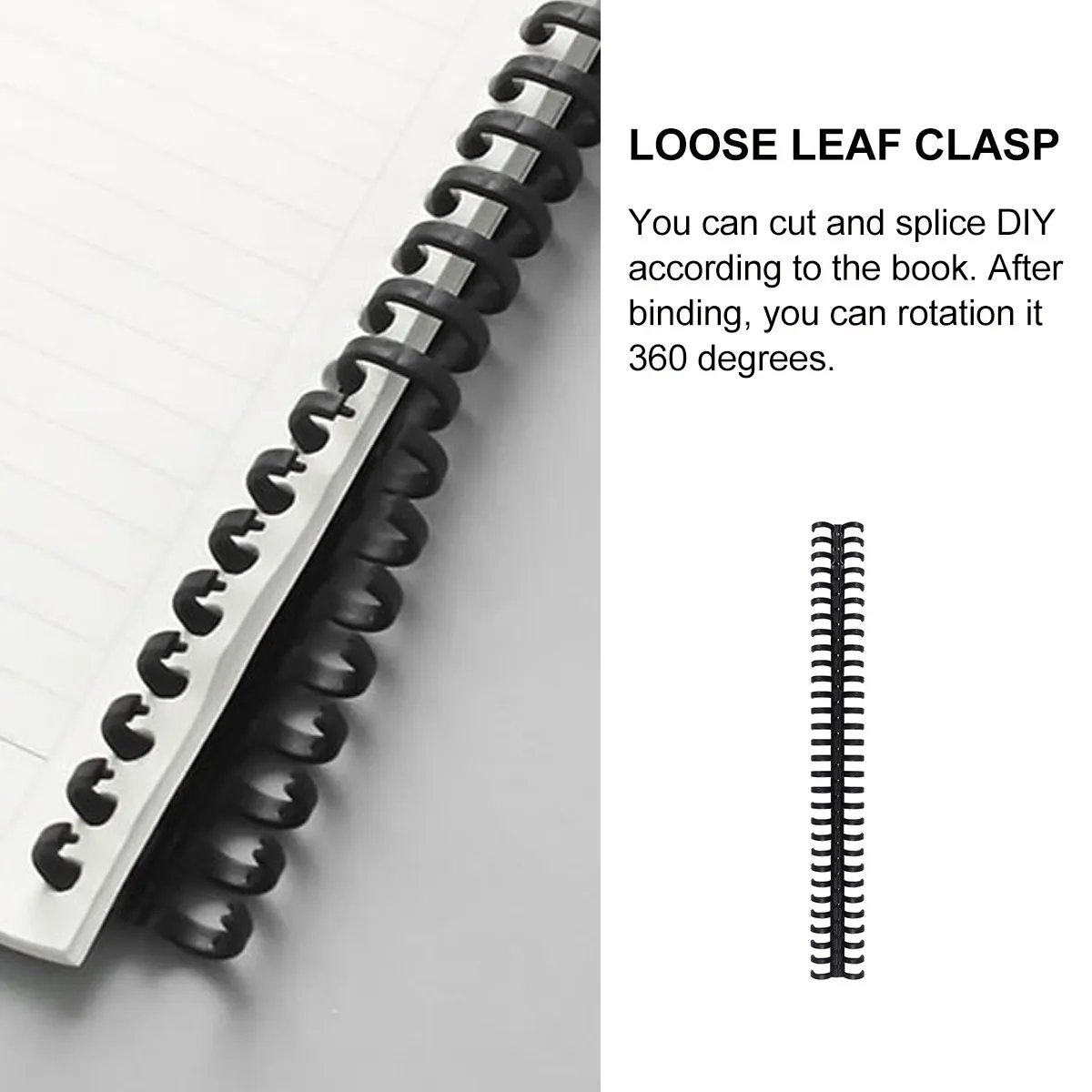 10Pcs Plastic Comb Binder Spines Black 10 Hole Loose-Leaf Rings for A4 Paper Binding Notebook Calendar Office Supplies Spiral