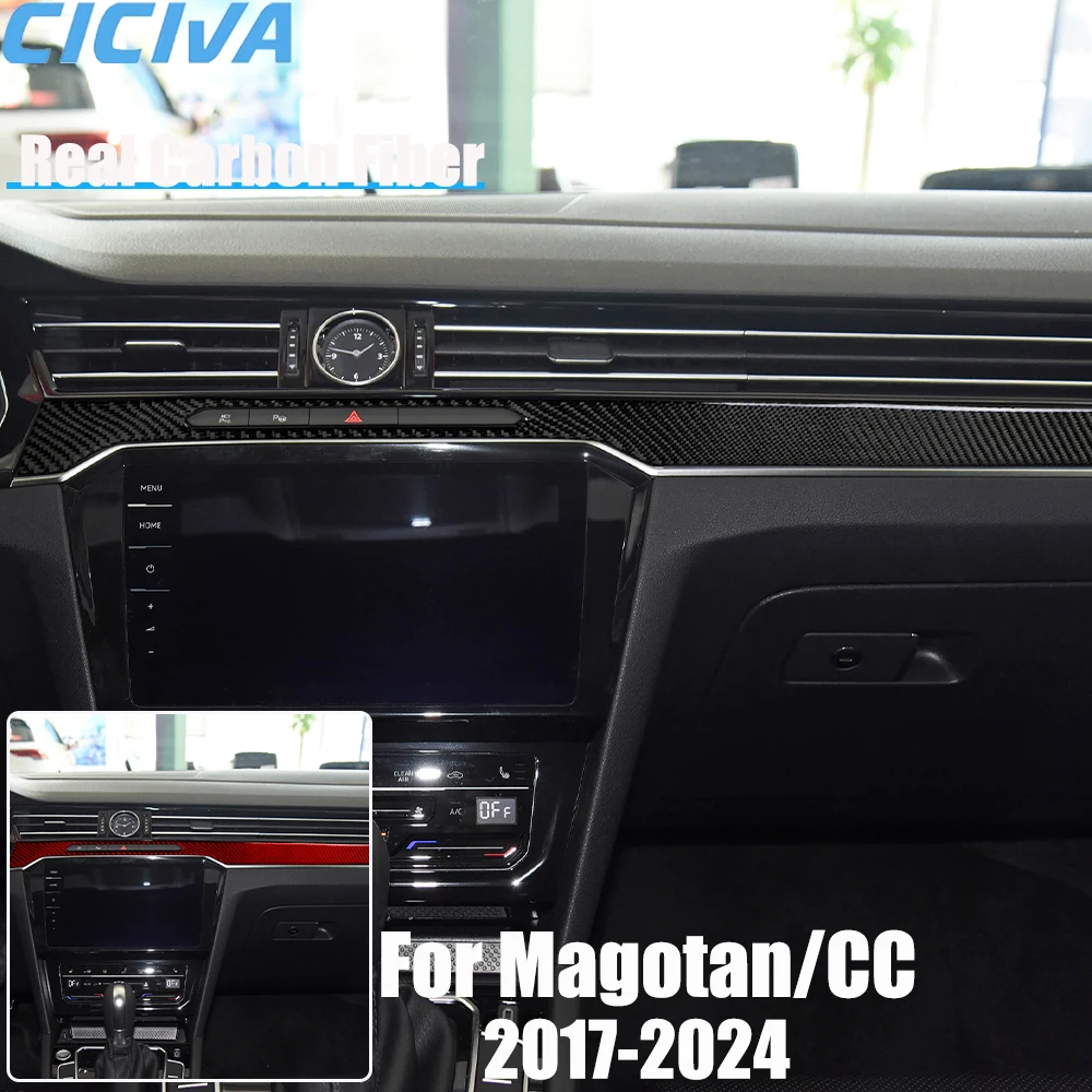 

Автомобильные аксессуары из настоящего углеродного волокна, накладка на панель приборной панели, мягкая наклейка для Volkswagen Magotan/CC 2017 2018 19 20 21 22 23 24