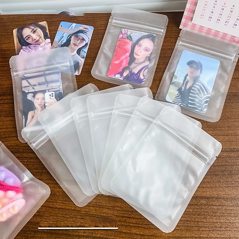 10 Pcs Frosted Transparent Zip Lock Bag Snacks Sundries Food Packaging Zipper Pouches With Tear Notch Jewelry Gifts Packing Bag