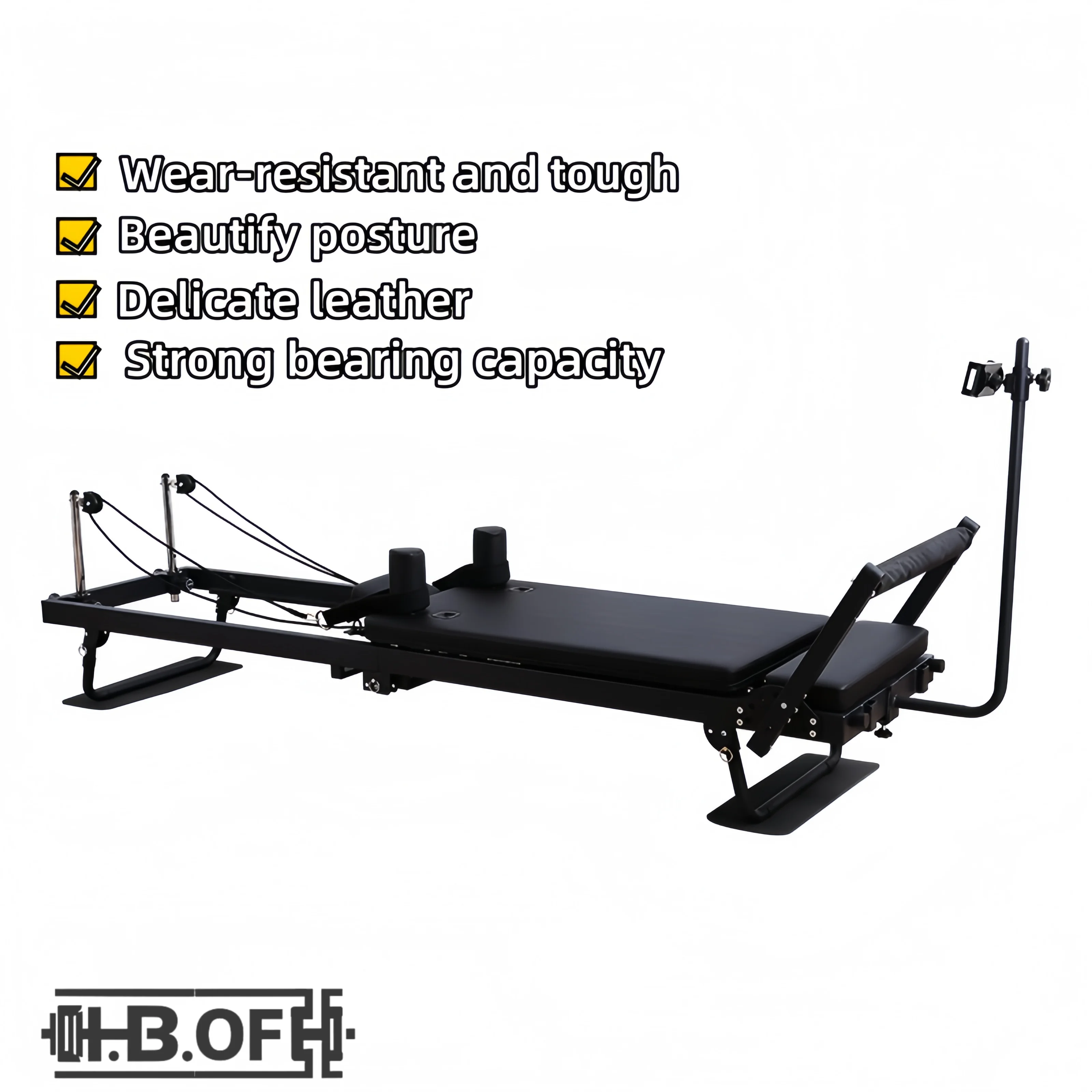 Commercial Foldable Pilates Reformer With Armrests Headrest Mobile Phone Holder New Home Pilates Foldable Yoga Bed