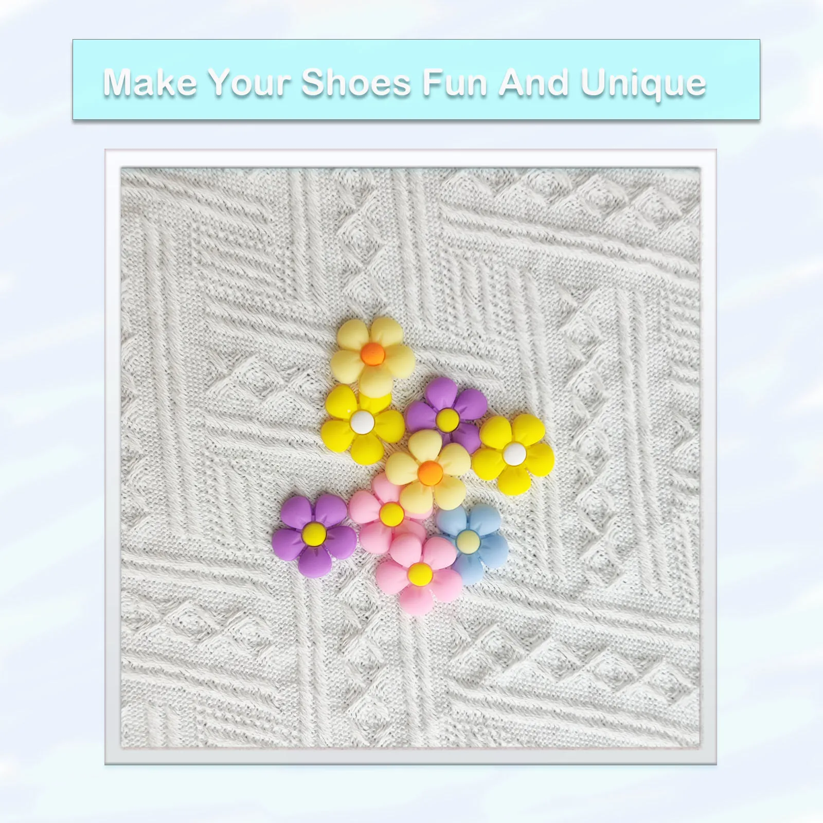10/20/30 قطعة سلسلة الزهور الملونة الأحذية السحر للأحذية مفتاح سلسلة الصنادل أكياس الشاطئ ، DIY بها بنفسك زينة الأحذية اكسسوارات دبابيس الأحذية