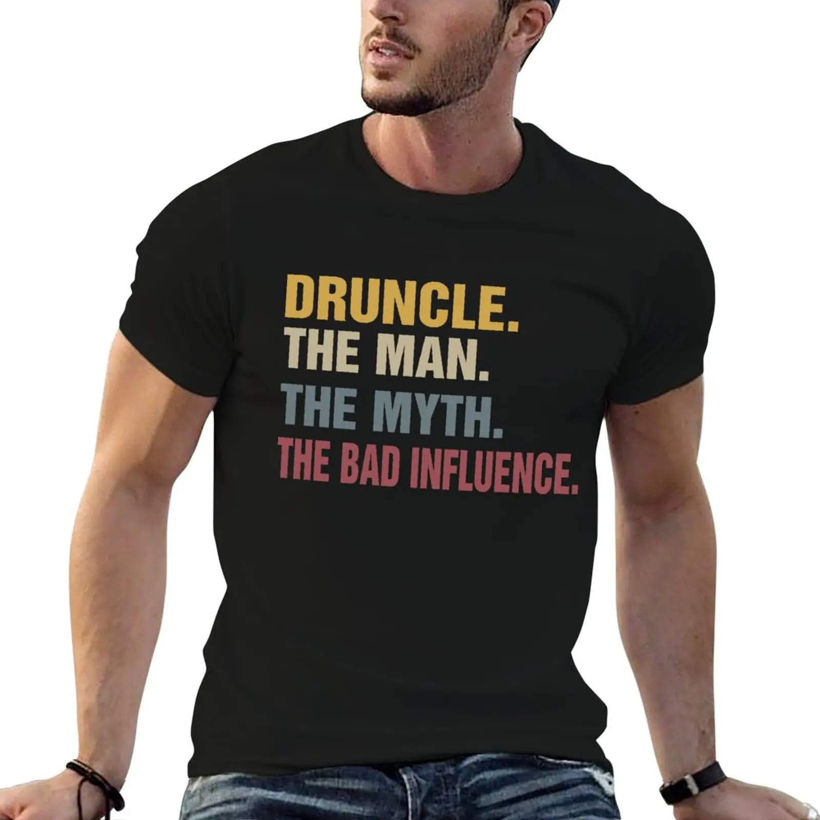 Druncle The Man The Myth The Bad Influence T-Shirt Lightweight Running T-Shirt