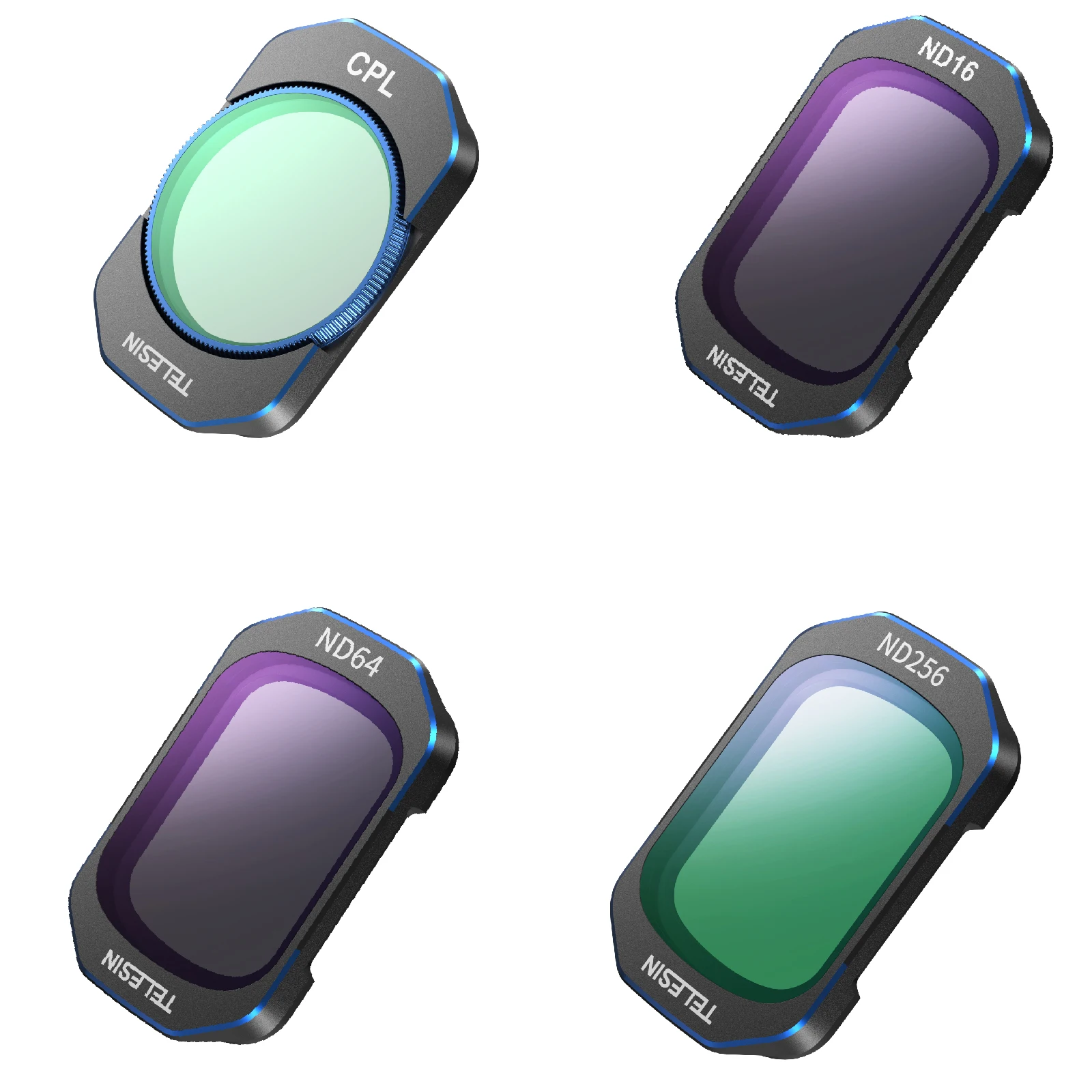 TELESIN Lensfilterset voor DJI OSMO Pocket 3 4 CPL ND16 ND32 ND64 ND256 Zwarte Diffusielens Filterset voor DJI Pocket 4 3