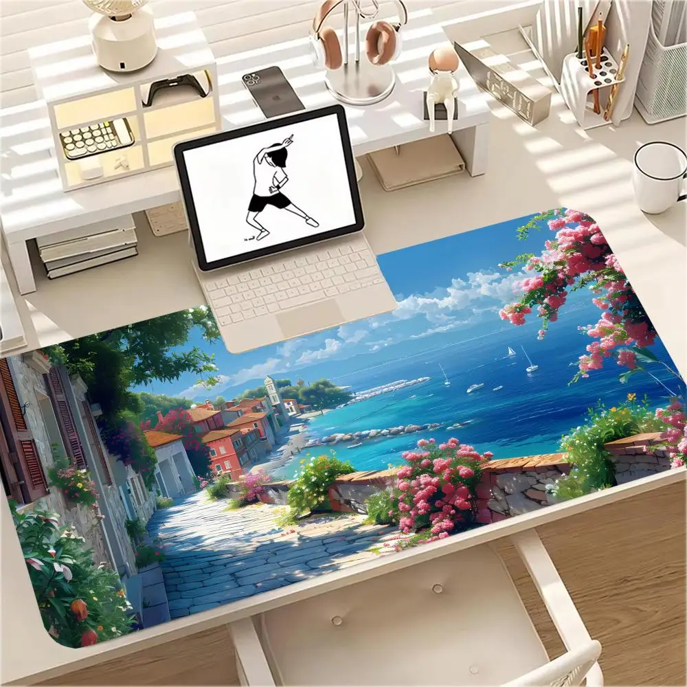 

Natural Scenery Mouse Pad large PC gaming machine rubber non-slip lock edge gaming speed keyboard pad office expansion desk pad