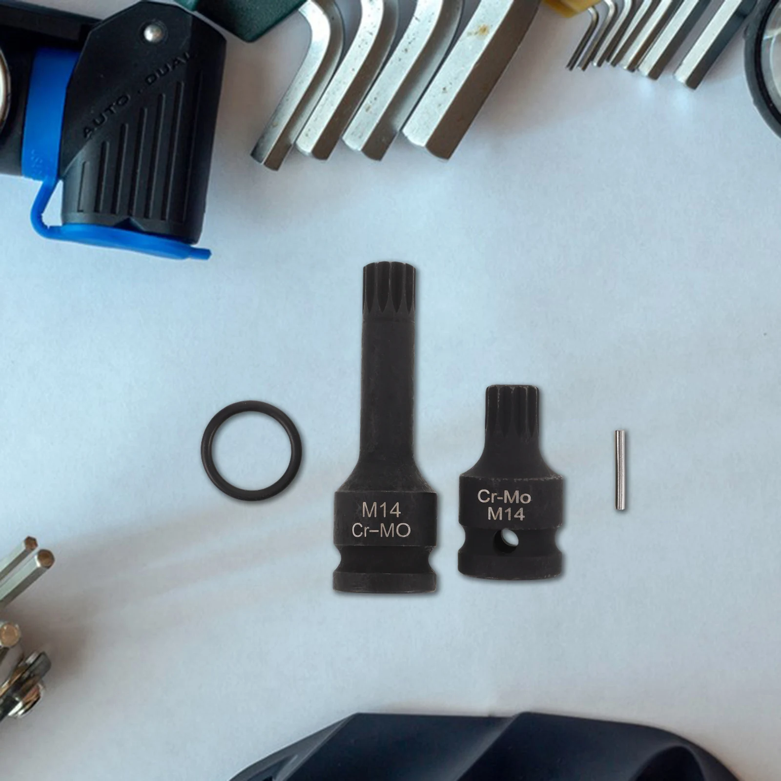 

2pcs Caliper Socket Steel Spline Sleeve Easy Removal Durable Compact Lightweight Precision Fit Brake Screw Removal Tool Set