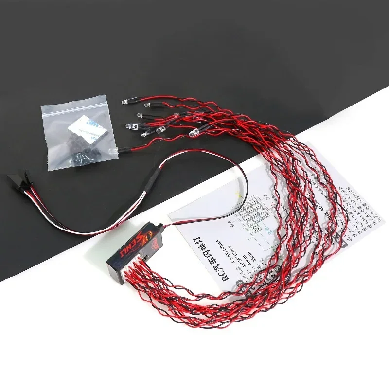 LED Warning Light 360 Degree Rotating Light Engineering Lamp For 1/10 1/8HSP TAMIYA CC01 SCX10 RC Truck DIY Cars Model Parts