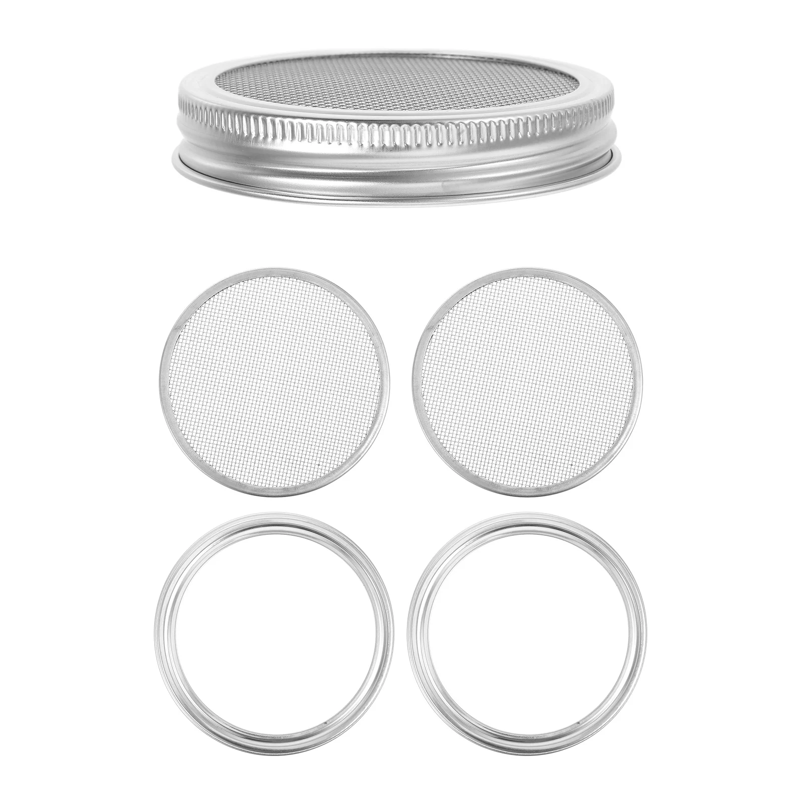 

6Pcs Stainless Steel Mesh Sprouting Strainer Lids 86mm for Wide Mouth Mason Jars Sprouting Screen Seedling Kit