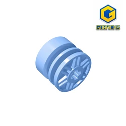 Gobricks GDS-1158 Wheel 18mm D. x 14mm with Axle Hole, Fake Bolts and Shallow Spokes compatible with lego 55982