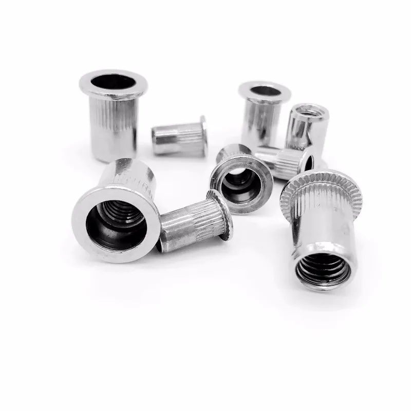 M3-M8 150pcs flat head stainless steel rivet nut cylindrical hollow pull rivet nut press rivet nut