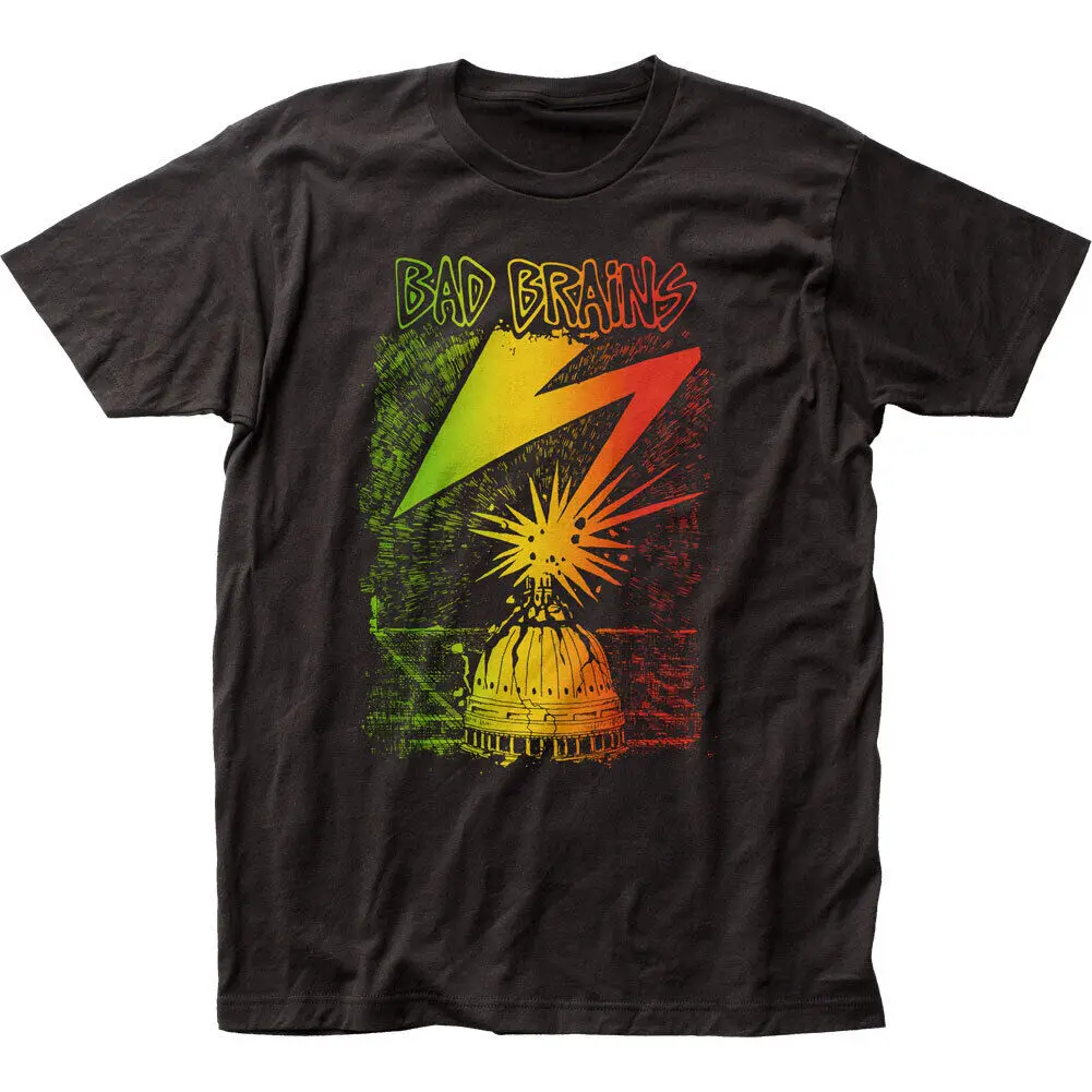 Bad Brains Rasta Fade T Shirt Mens Licensed Rock N Roll Music Retro New Black