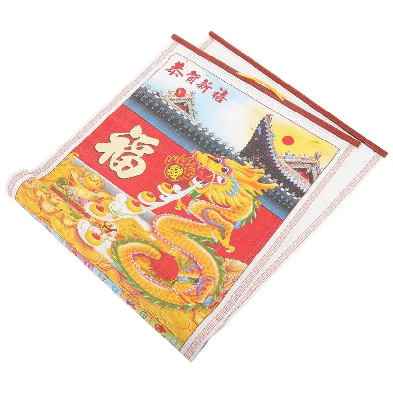 Calendário de ano novo 2024 dragão chinês ano parede pendurado calendários tradicional decoração do ano lunar para casa com ano do dragão