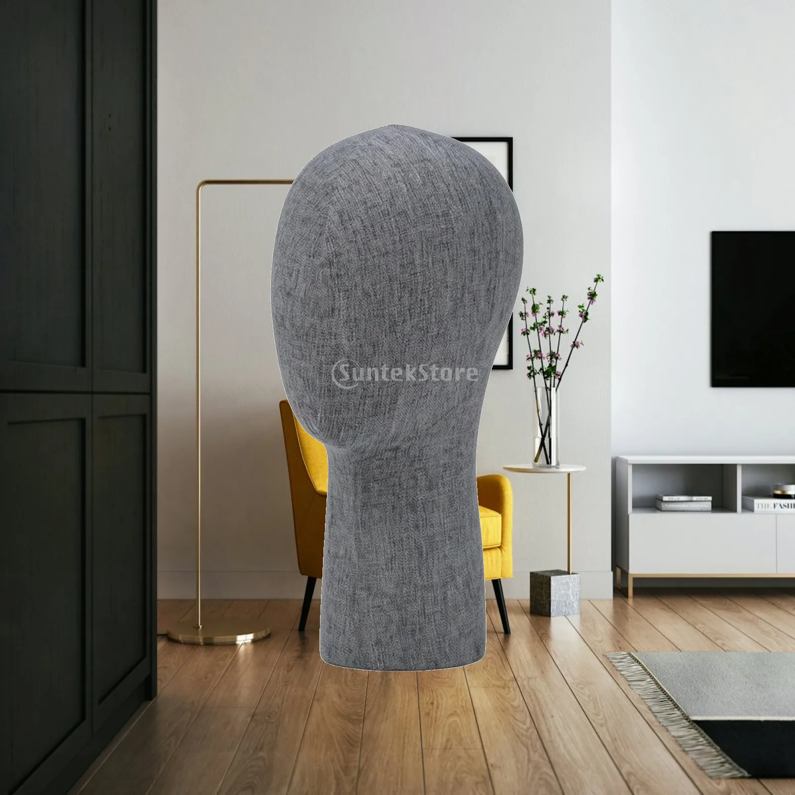 Linen Mannequin Head Minimalist Mannequin Head with Textile Cover Hat Display Stand Professional Easy to Assemble