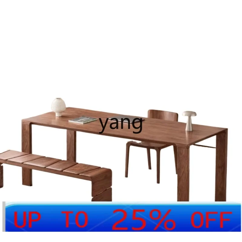 

LTT black walnut solid wood rectangular dining table chairs dining table Nordic home