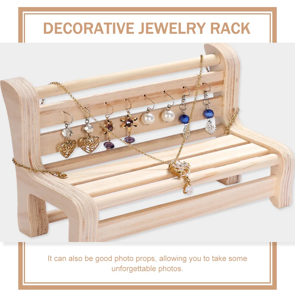 

Jewelry Rack Decorative Holder Bracelet Necklace Stand Showcase Wood Hanger Earring Earrings