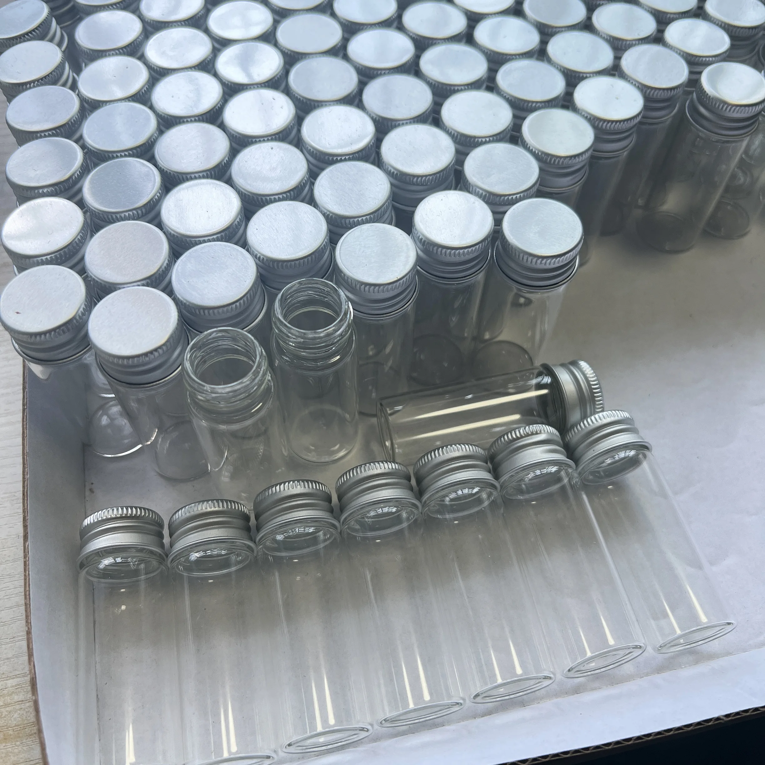 50/72/100 PCS 12ml Clear Decorative Glass Bottle Silver Screw Caps 13×22×60mm Test Tube Vials DIY Crafts Spice Storage Container