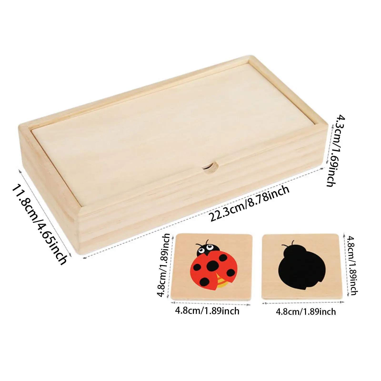 Children Wooden Shadow Matching Toy Animal Fruit Puzzle Game for Kids Early Education Cognitive Development Learning