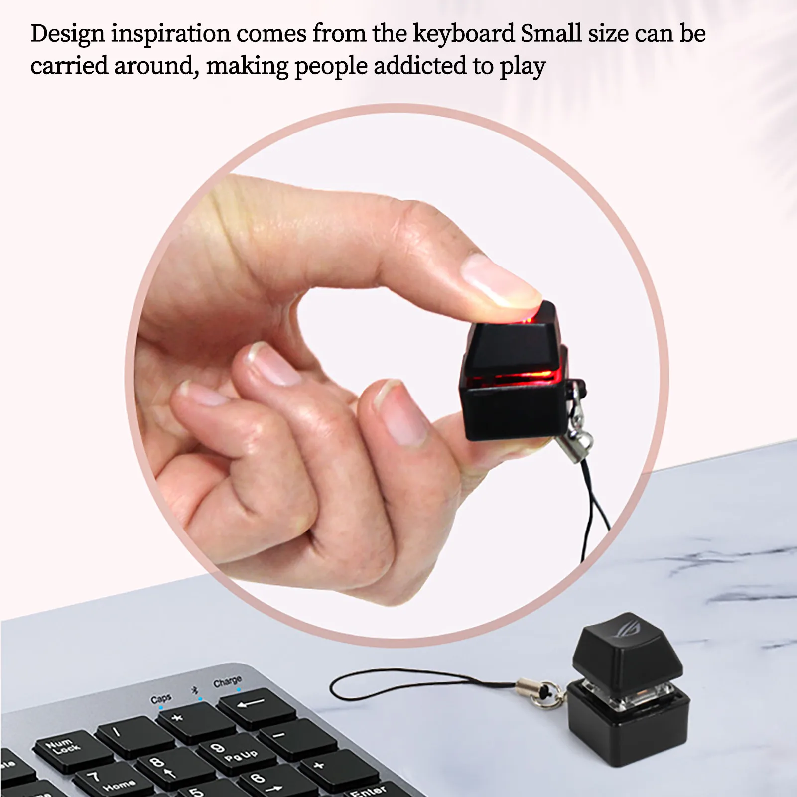 Interruptor mecánico para aliviar el estrés, llavero con teclado EDC, dispositivo Fidget, botón de clic divertido, luz Led, juguetes para aliviar el Autismo