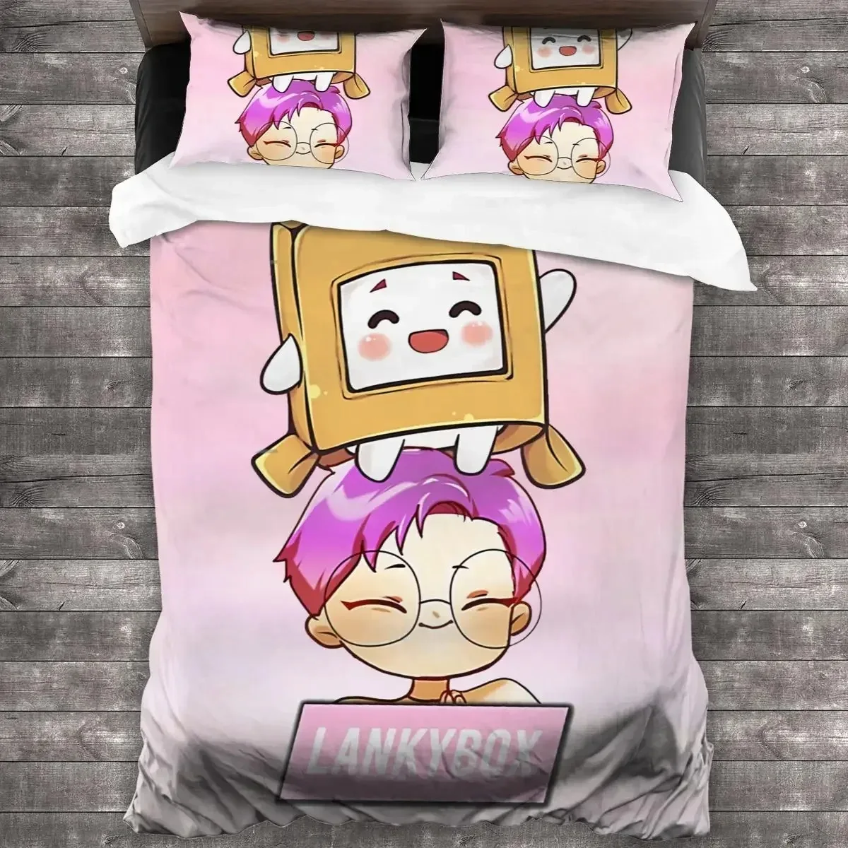 

3D Print Lankybox Foxy Boxy Bedding Set Bedroom Soft Modern Bedspreads Comefortable Kids Duvet Cover Quilt Cover And Pillowcase