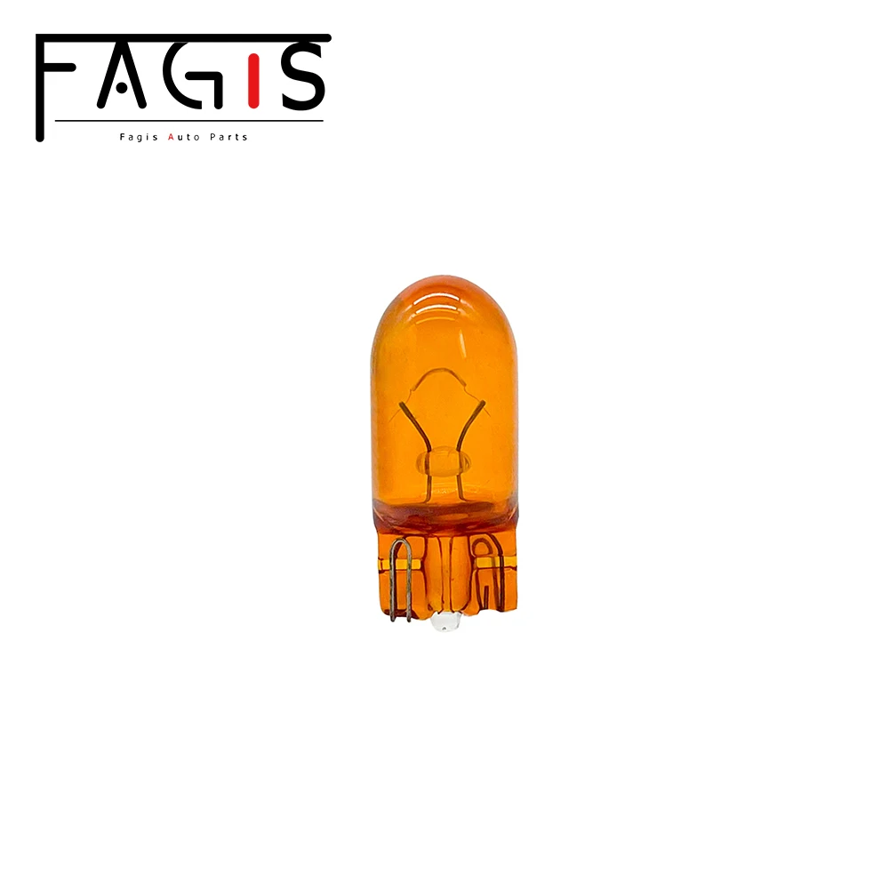 Fagis 10 Pcs T10 158 194 WY5W 12V 5W Natural Amber Light Wedge Signal Lamp Instrument Light Reading Light Clearance Halogen Lamp