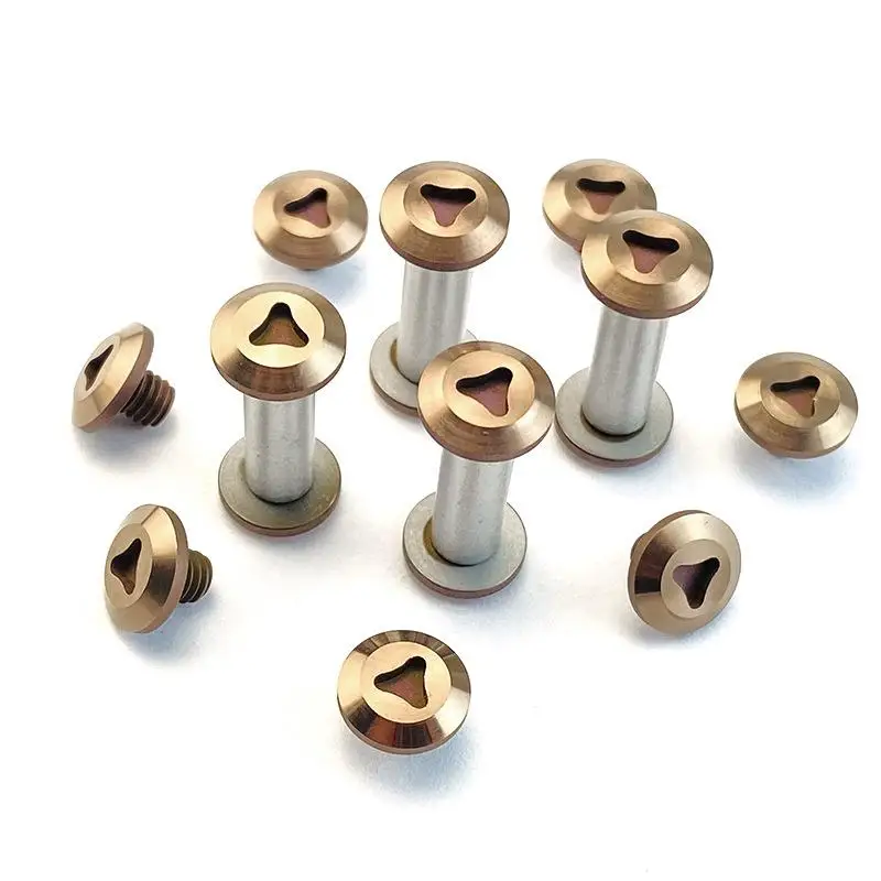 10 set/lotto 416 Materiale In Acciaio Inox Manico del Coltello FAI DA TE Che Fanno M4 Filettatura Paia Viti di Bloccaggio Rivetto Chiodo di Fissaggio Bullone Pivot