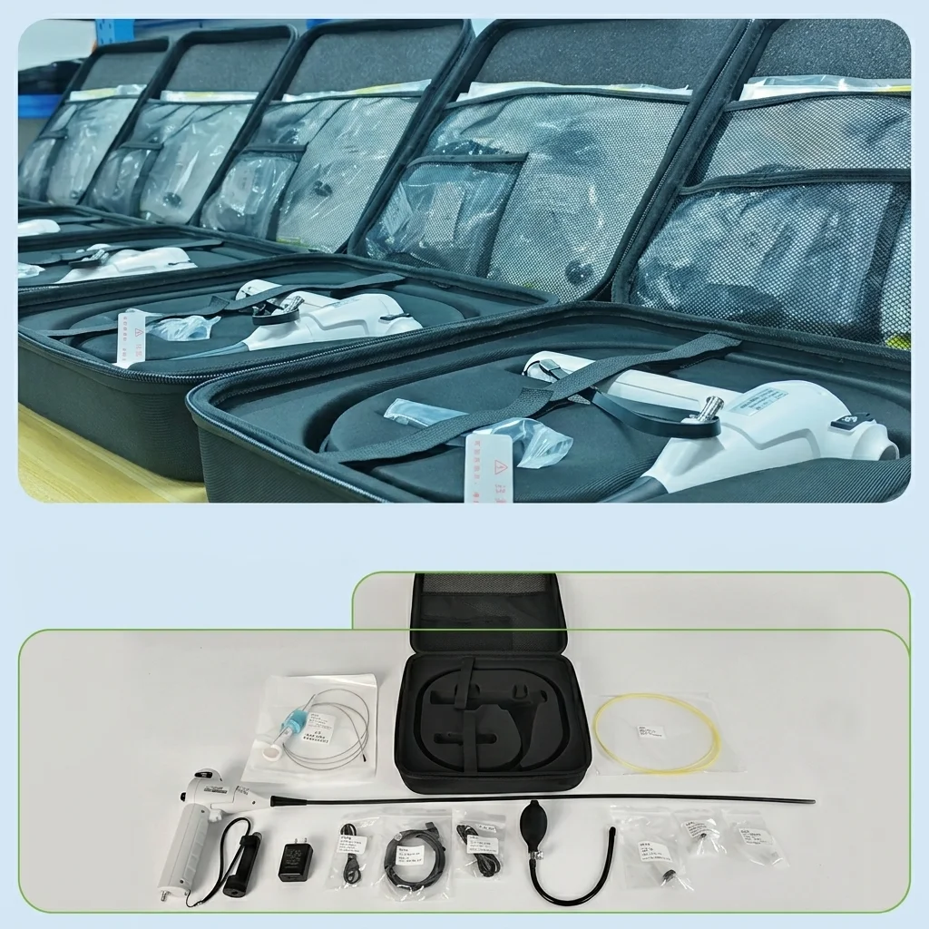 Support Android iOS wireless veterinary endoscope 5.8mm outer diameter large 2.0mm channel 360 degree universal angle adjustment