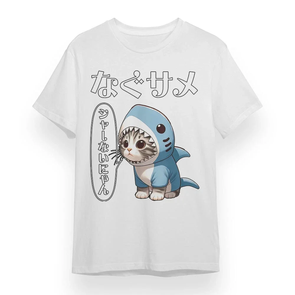 

Nyashark Cat Graphic Printing Summer Luxury Brand Cotton Men's and Women's T-Shirts Short Sleeves Street Fashion Clothing