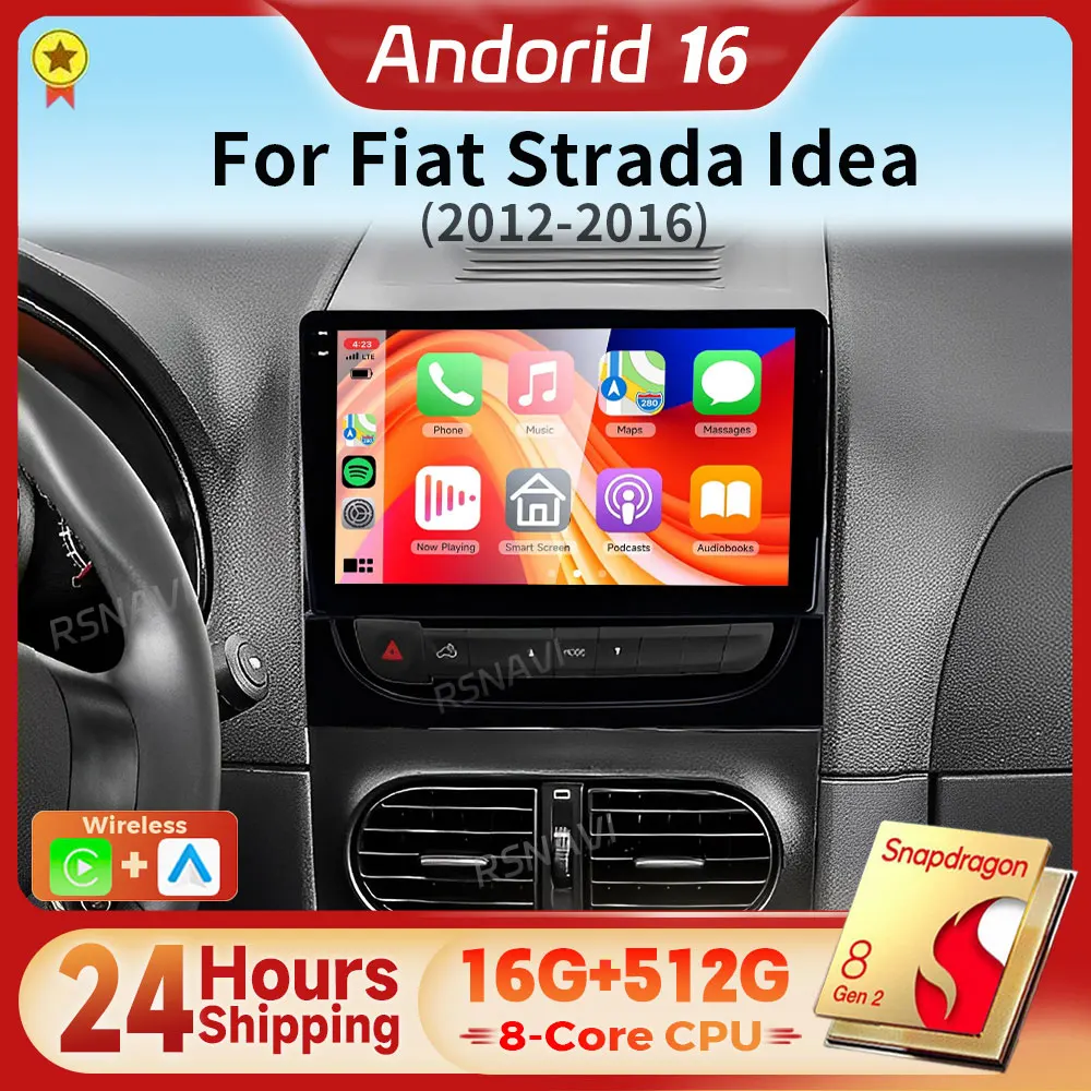 Radio Multimedia para Auto con Pantalla 2K y Android 16 Carplay para Fiat Strada Idea 2012 - 2016 Autoradio 2 din Envío en 24 horas