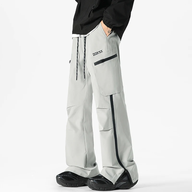 

Una Reta Y2K Man Pants Harajuku Hip Hop Zipper Design Pants Men Sweatpants Elastic Waistline Sweatpants Couple Trousers